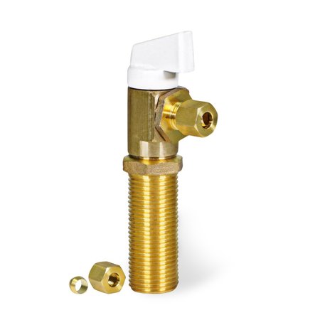 EVERFLOW Icemaker Replacement Valve 1/2" SWT/MIP Inlet x 1/4" Compression Outlet, Lead Free Brass 545T